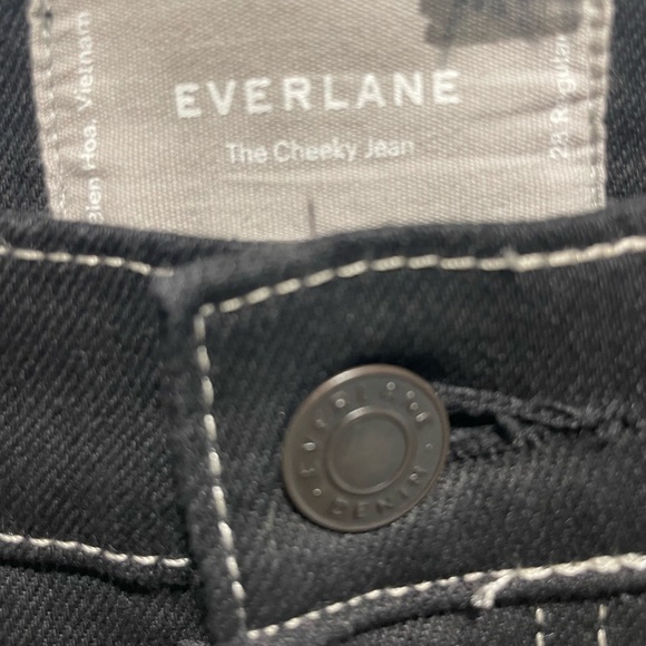 EVERLANE The Cheeky Jean Black with White Stitiching - Picture 6 of 10